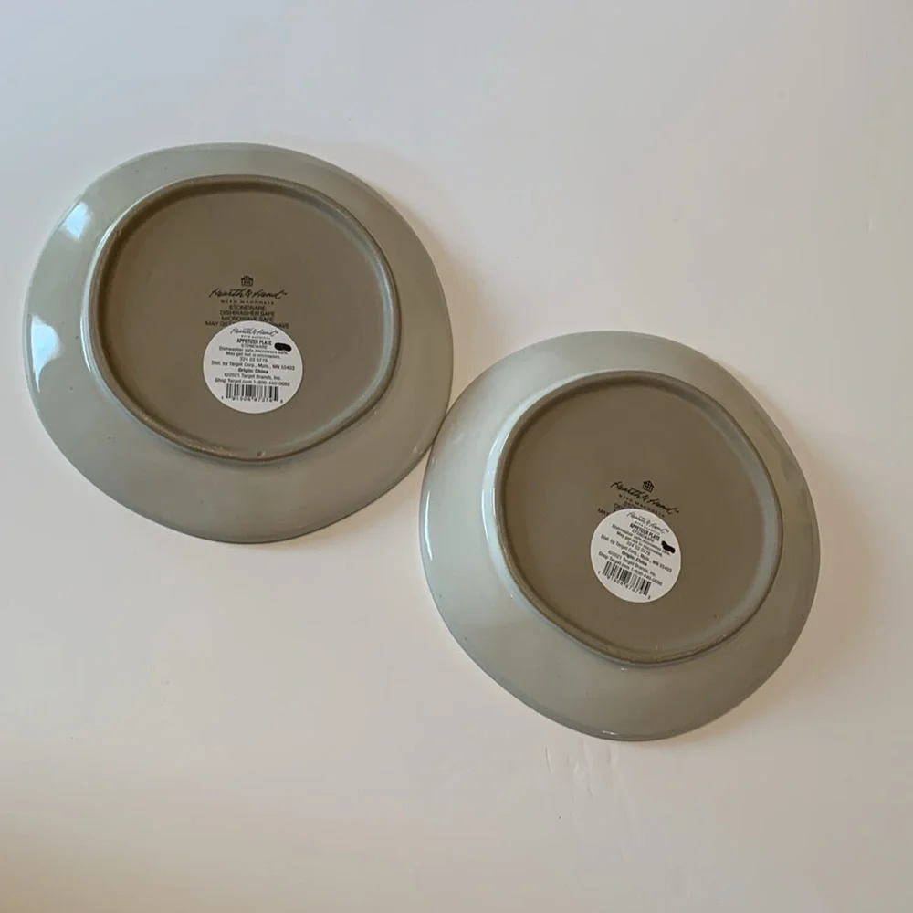 Hearth & Hand Striped Stoneware Appetizer Plates - Set of 2